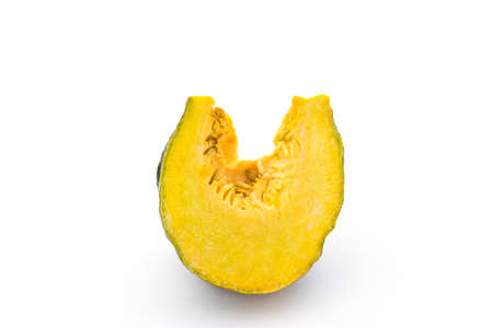 Pumpkin piece isolated on white backgroundの写真素材