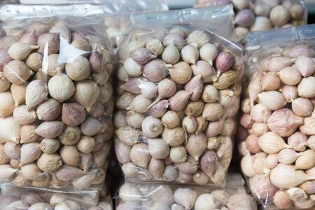 Garlic sold in marketsの写真素材