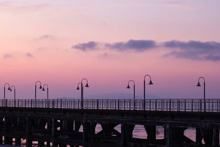 Bridge to the sea in morning sunrise at Phang Nga, Thailand