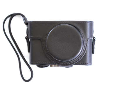 Digital compact camera isolated on white backgroundの写真素材