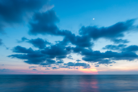 Sunset sky and clouds at seaの写真素材