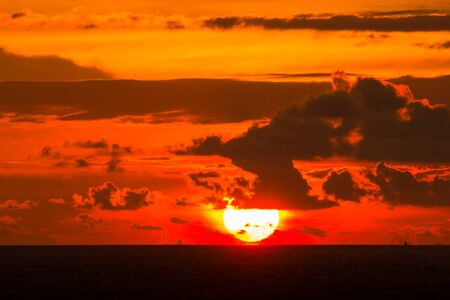 Sunset at Thaimuang Beach, Phang-Nga, Thailandの写真素材