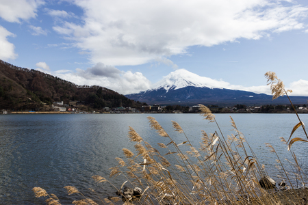 Fuji mountain with cloudの写真素材