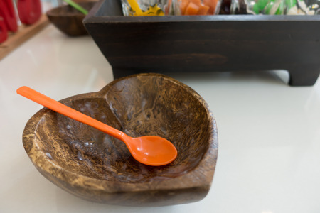 Ice cream cup after eatingの写真素材