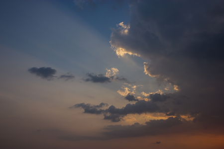Clouds and the sky after sunsetの写真素材