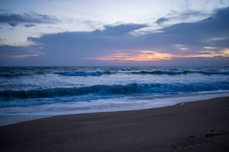 Twilight sea, evening and sunset