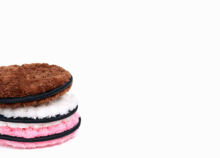 Face sponge powder isolated on white. eco-friendlyの写真素材