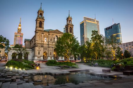 Church of All Saints in Grzybowski Square in Warsaw, Polandの写真素材