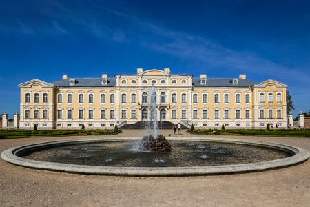 Rundale, Latvia - 20 August 2015: View on baroque palace in Rundaleのeditorial素材