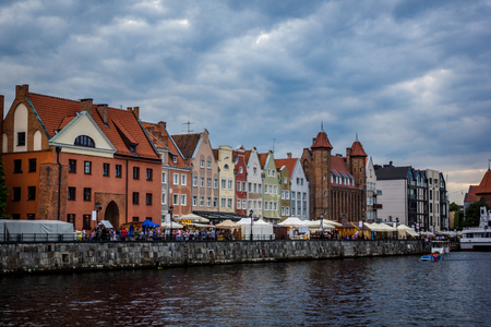 Chlebnicka Gate and Mariacka Gate on old town in Gdansk city, Polandのeditorial素材