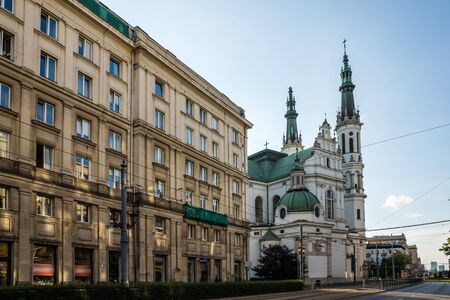 Church of the Most Holy Savior on Savior Square in Warsaw, Polandの写真素材