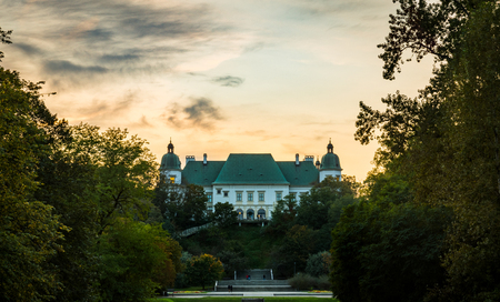 Ujazdowski castle at sunset in Warsaw, Polandのeditorial素材