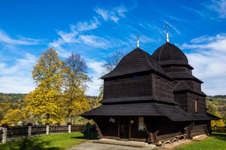 Former Orthodox Church of the Protection of the Mother of God in Rownia village, Bieszczady, Polandの写真素材
