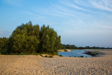 Vistula river near Warsaw, Polandの写真素材