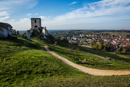 Castle ruins in Olsztyn near Czestochowa, Silesia, Polandのeditorial素材