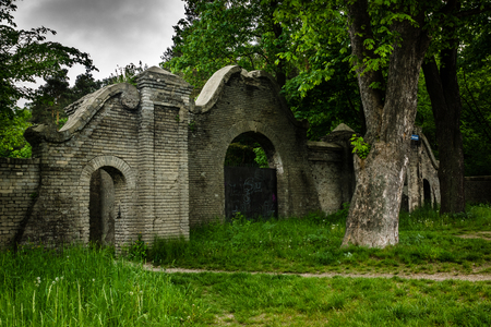 The gate to the palace in Zloty Potok, Silesia, Polandのeditorial素材