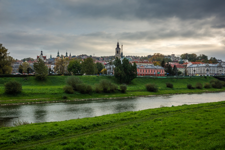 Panorama of Przemysl city and San river, Podkarpackie, Polandのeditorial素材