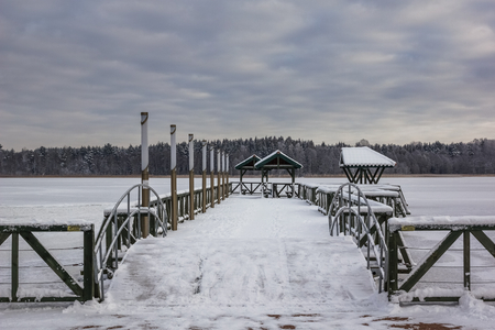 Pier in Goldap, Masuria, Polandの写真素材