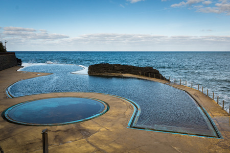 Pools in Porto da Cruz on the Madeira island, Portugalの写真素材