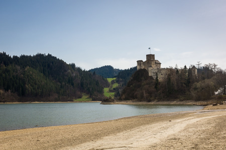 Medieval castle in Niedzica by lake Czorsztyn, Polandの写真素材