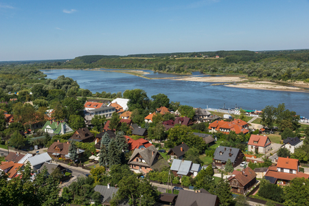 Vistula river in Kazimierz Dolny, Lubelskie, Polandの写真素材