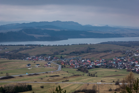 View from Wdzar peak in Kluszkowce, Pieniny, Polandの写真素材