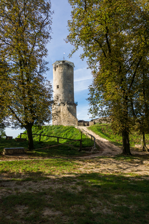Ruins of the castle in Ilza, Masovia, Polandの写真素材