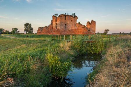 Medieval knight's castle in Biesiekiery, Polandの写真素材