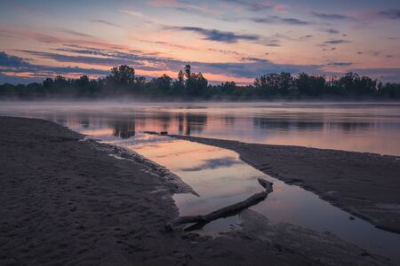 Dawn on the Vistula River somewhere in Masovia, Poland