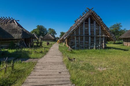 Village of Slavs and Vikings in Wolin, Polandの写真素材