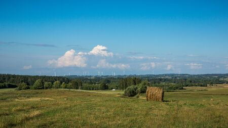Landscape with masurian meadow, Masuria, Polandの写真素材