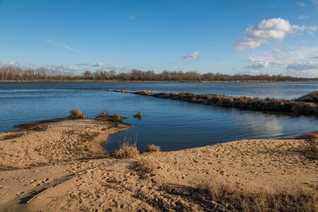 Vistula river at sunny day near Mniszew, Poland