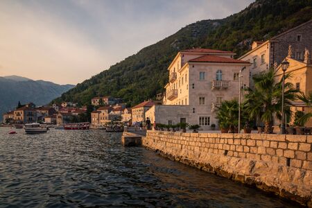 Perast is a city located on the Bay of Kotor, Montenegroの写真素材