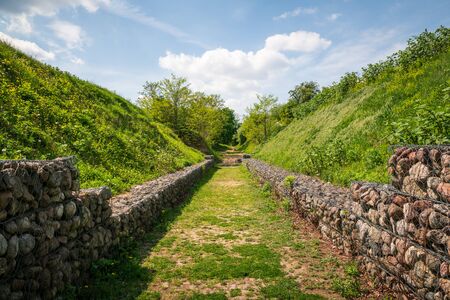 Fort V "Wlochy" at sunny day in Warsaw, Polandの写真素材