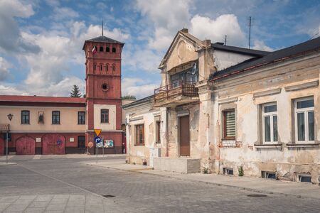 Main square and historic buildings in Sulejow, Lodzkie, Polandの写真素材