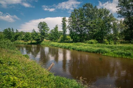 Liwiec river valley near Korytnica, Masovia, Polandの写真素材