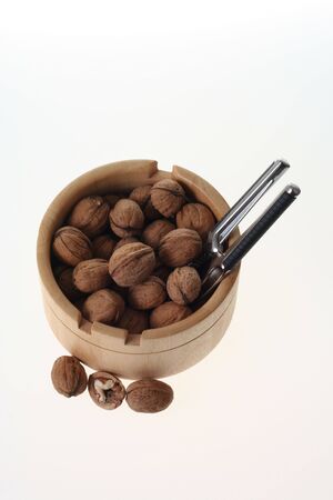 Nuts in wooden box