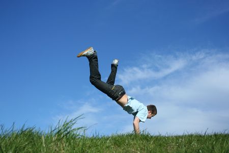 Jumping teenagerの写真素材