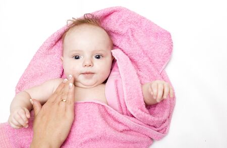 Little baby after bathの写真素材
