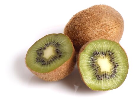 Kiwi Fruit on white backgroundの写真素材