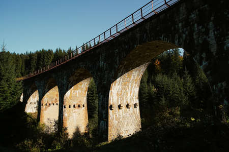 old stone viaduct in forest