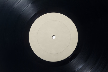 Closeup of Vinyl Long Play Record with Label with Copy Space.の写真素材