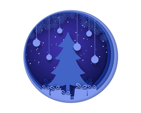 Art paper design winter and snow. Celebrate new year and merry Christmas. posters and wallpaper or a beautiful backgroundのイラスト素材