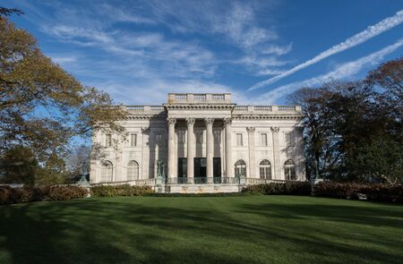 NEWPORT, RHODE ISLAND, USA - Front view of The Marble Houseのeditorial素材
