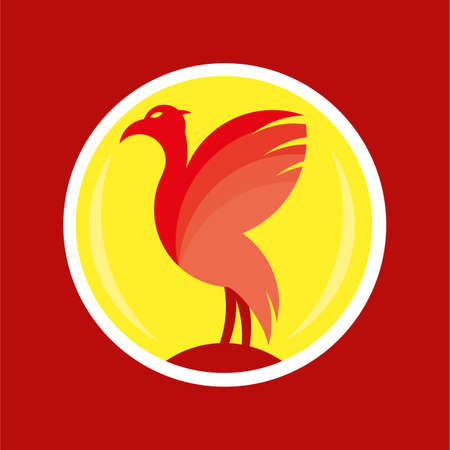 Geometric Red Liverpool Liver Bird Graphicのイラスト素材