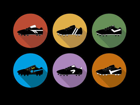 Graphic of Black Football boots of the 90's - iconsのイラスト素材
