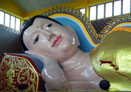 Giant Sleeping Buddha Faceの写真素材