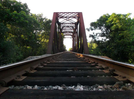 Railroad Bridge and Tracksの写真素材