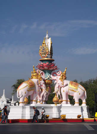 Pink Elephant Statue in Bangkok Thailand