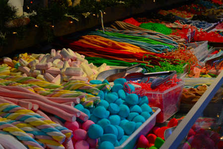 Assorted Candy items on displayの写真素材